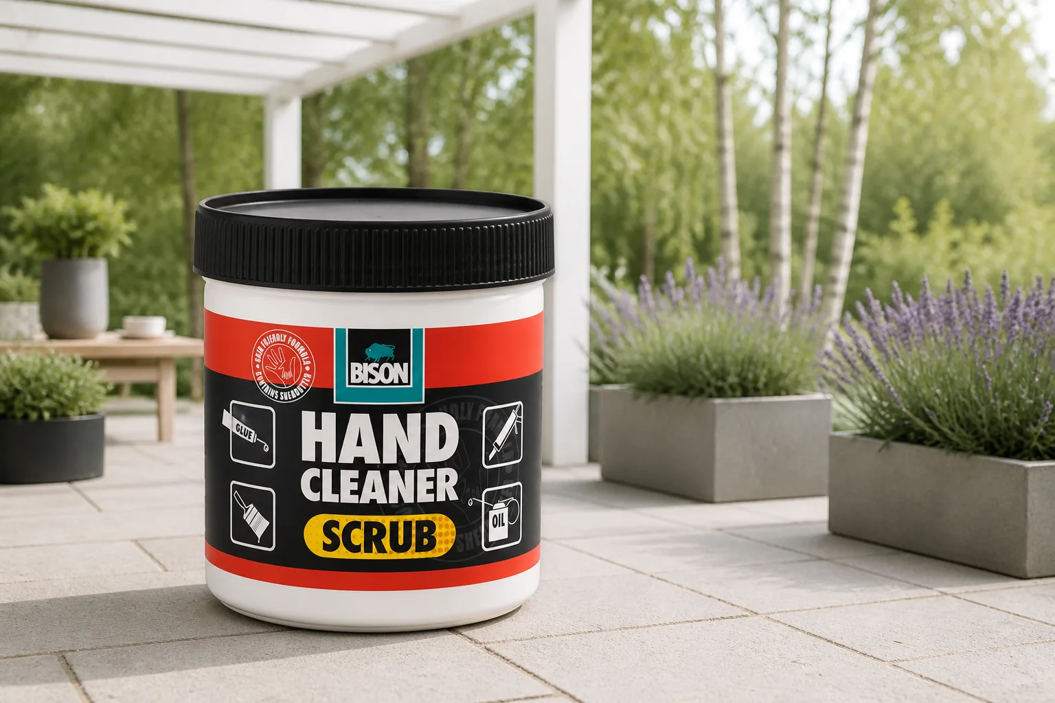 Sfeerfoto van Bison Hand Cleaner Scrub Pot 500 ml/ES – Zie Foto