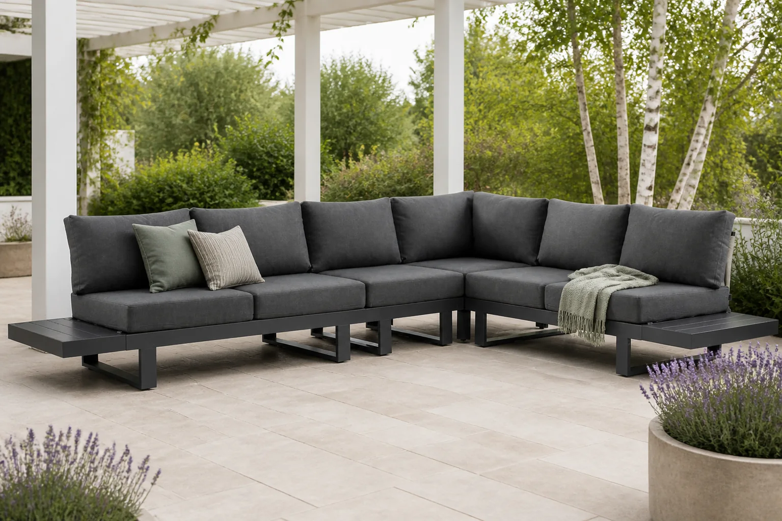 Sfeerfoto van Lifestyle Garden Furniture Lorenzo hoek loungeset 6-delig – Grijs-antraciet