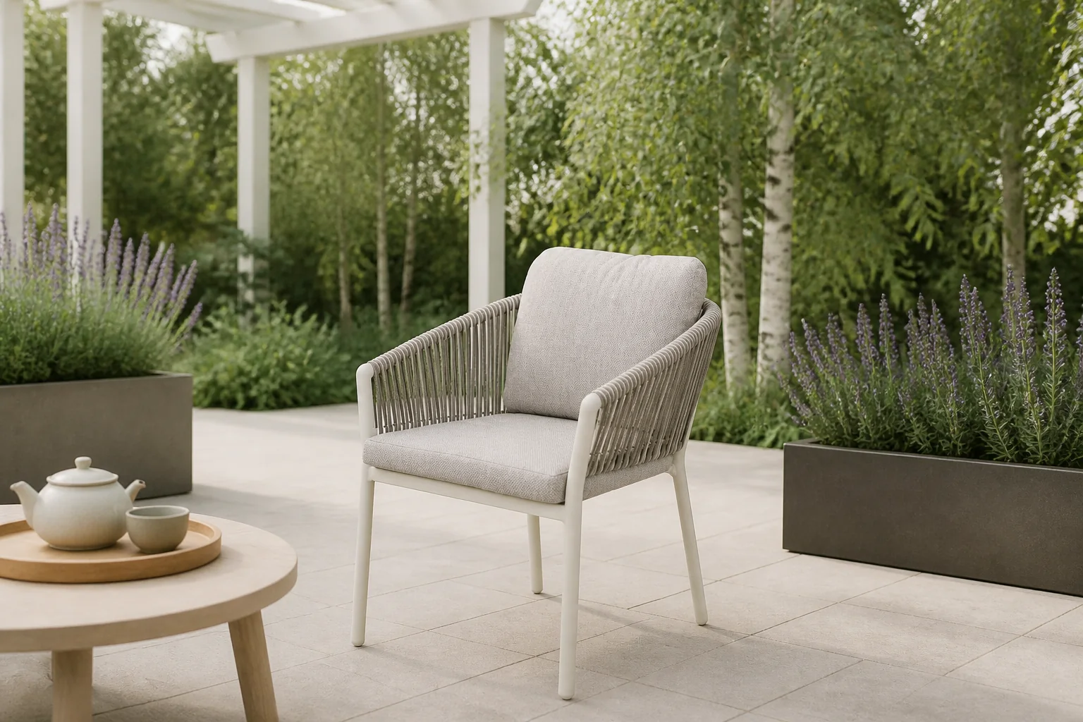 Sfeerfoto van Oosterik home Severance dining stoel sunny creme – beige