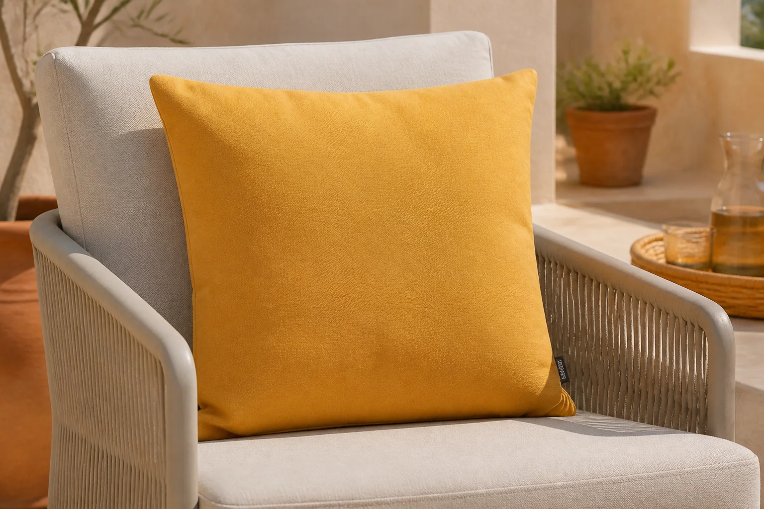 Sfeerfoto van Hartman sierkussen Cuba Yellow (50x50x16 cm) – Geel