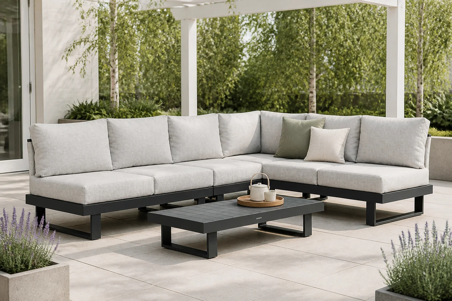 Sfeerfoto van Lifestyle Garden Furniture Lorenzo hoek loungeset 5-delig – Grijs-antraciet