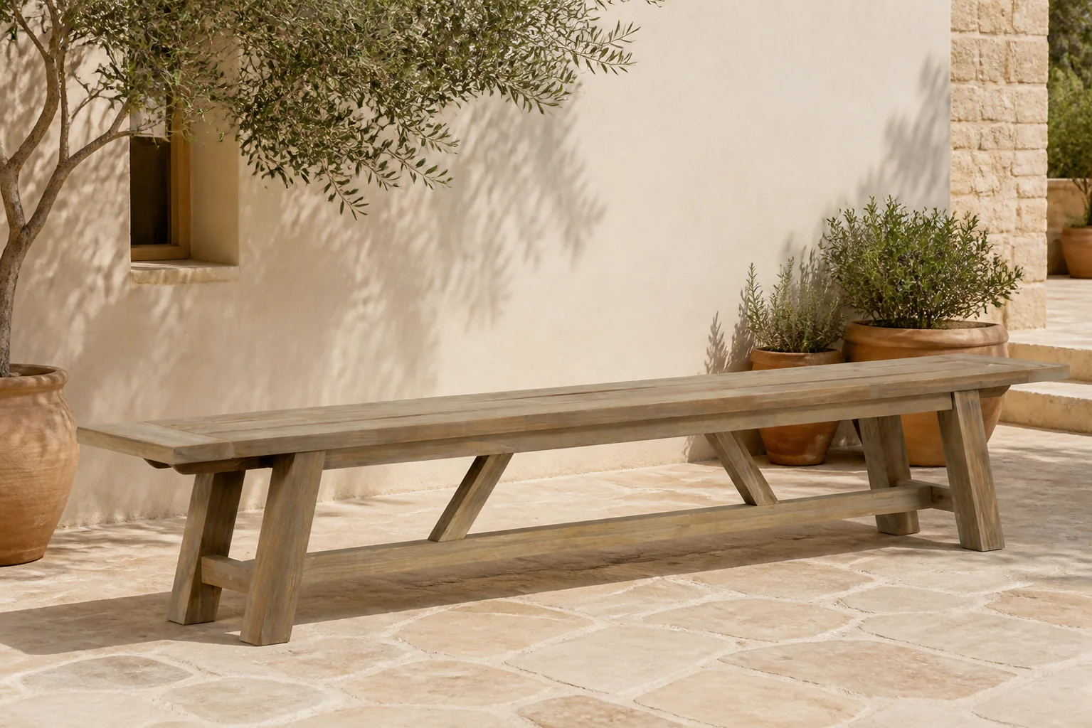 Sfeerfoto van Garden Collections Lazio picknick bank 260 cm – Transparant