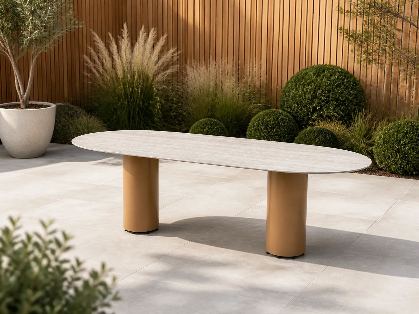 Sfeerfoto van 4 Seasons Outdoor Colorado dining tuintafel 240×105 cm – Taupe-naturel-bruin