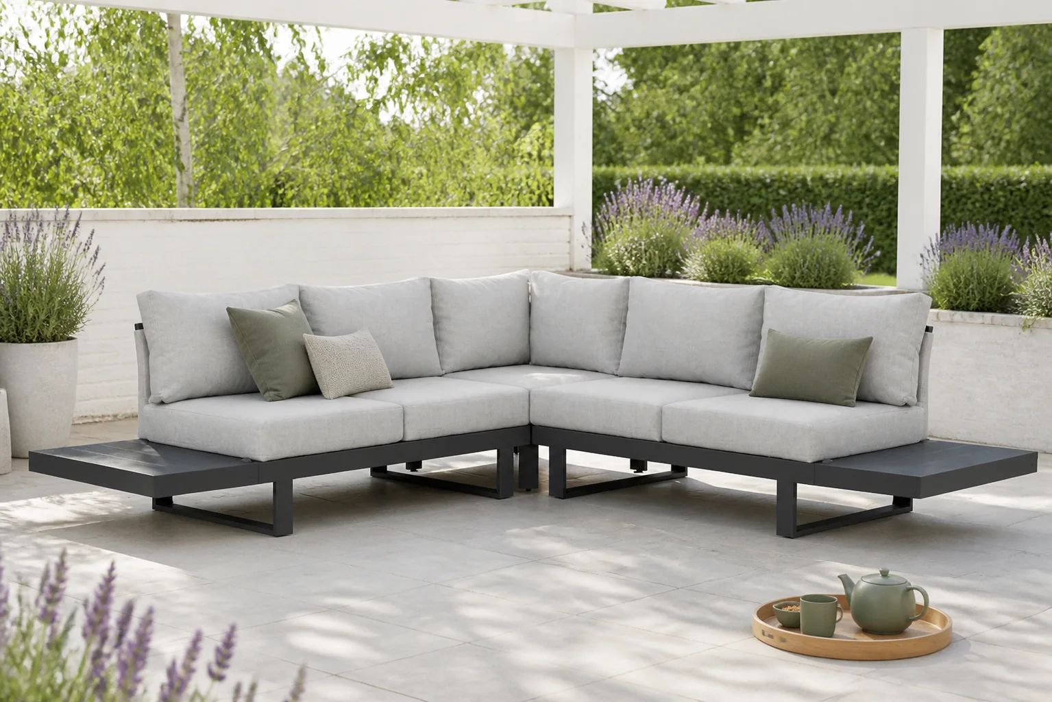 Sfeerfoto van Lifestyle Garden Furniture Lorenzo hoek loungeset 5-delig – Grijs-antraciet