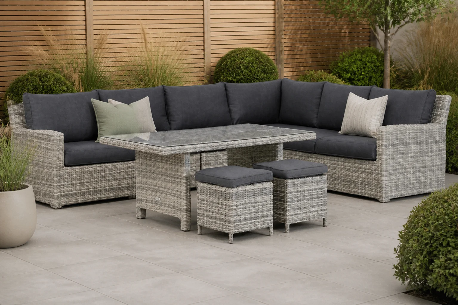 Sfeerfoto van Garden Collections Giardino/Napoli dining loungeset 7-delig – Grijs-antraciet