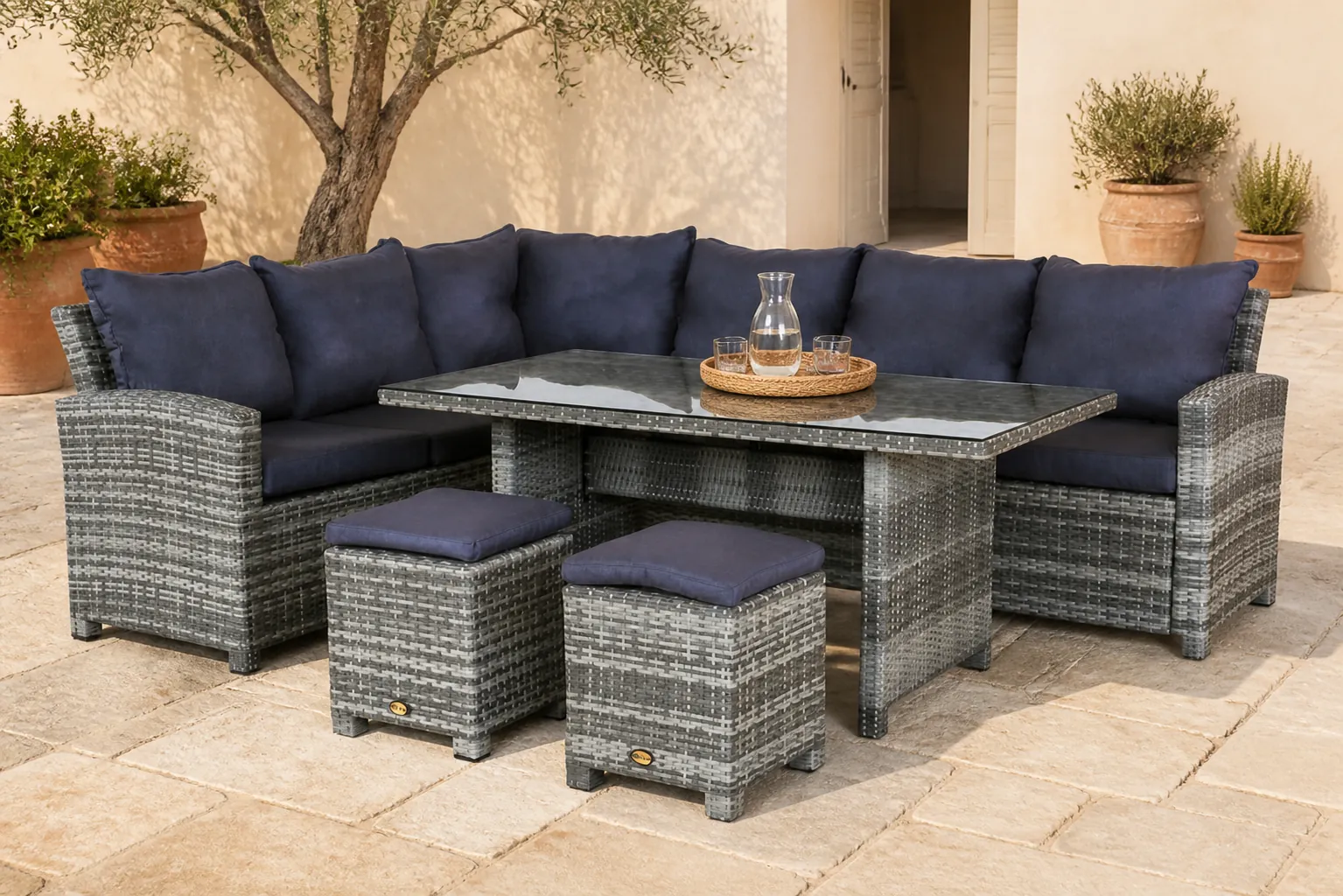 Sfeerfoto van Oosterik home Dining Hoekset Palermo Sicilian Grey – grijs