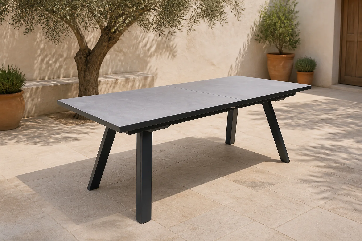 Sfeerfoto van Trestino Goya Verstelbare Tuintafel 180/270×90 cm – tweekleurig