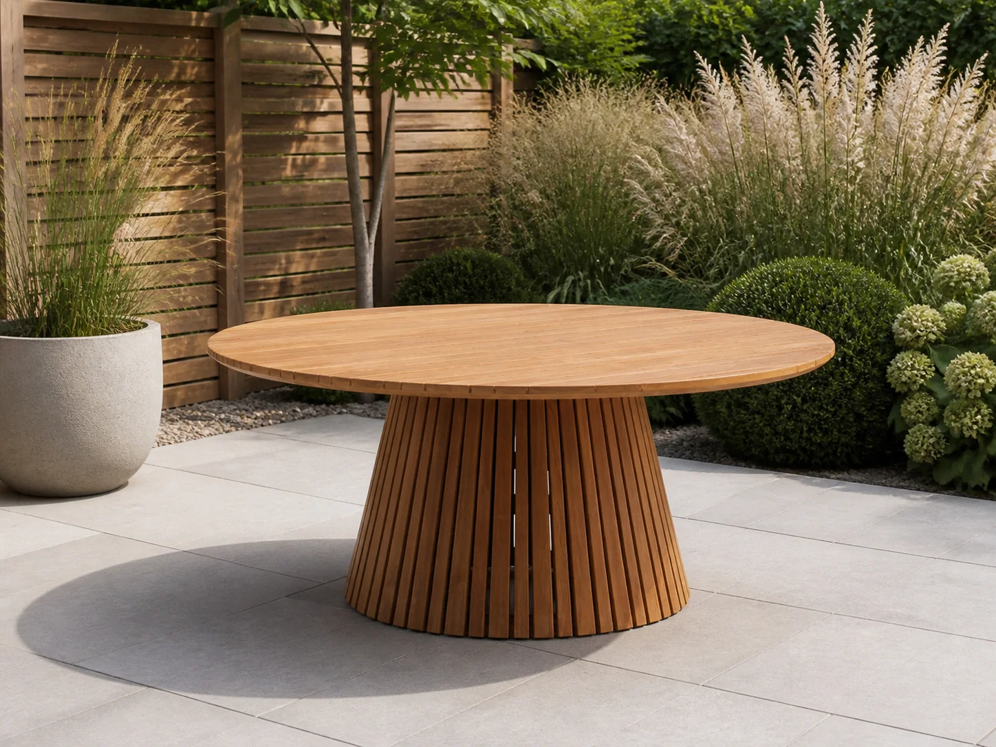 Sfeerfoto van Bellagio tuinmeubelen Santa Severina dining tuintafel ø150cm (h: 76cm) – Bruin