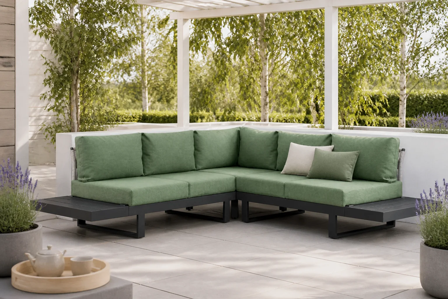 Sfeerfoto van Lifestyle Garden Furniture Lorenzo hoek loungeset 5-delig – Grijs-antraciet
