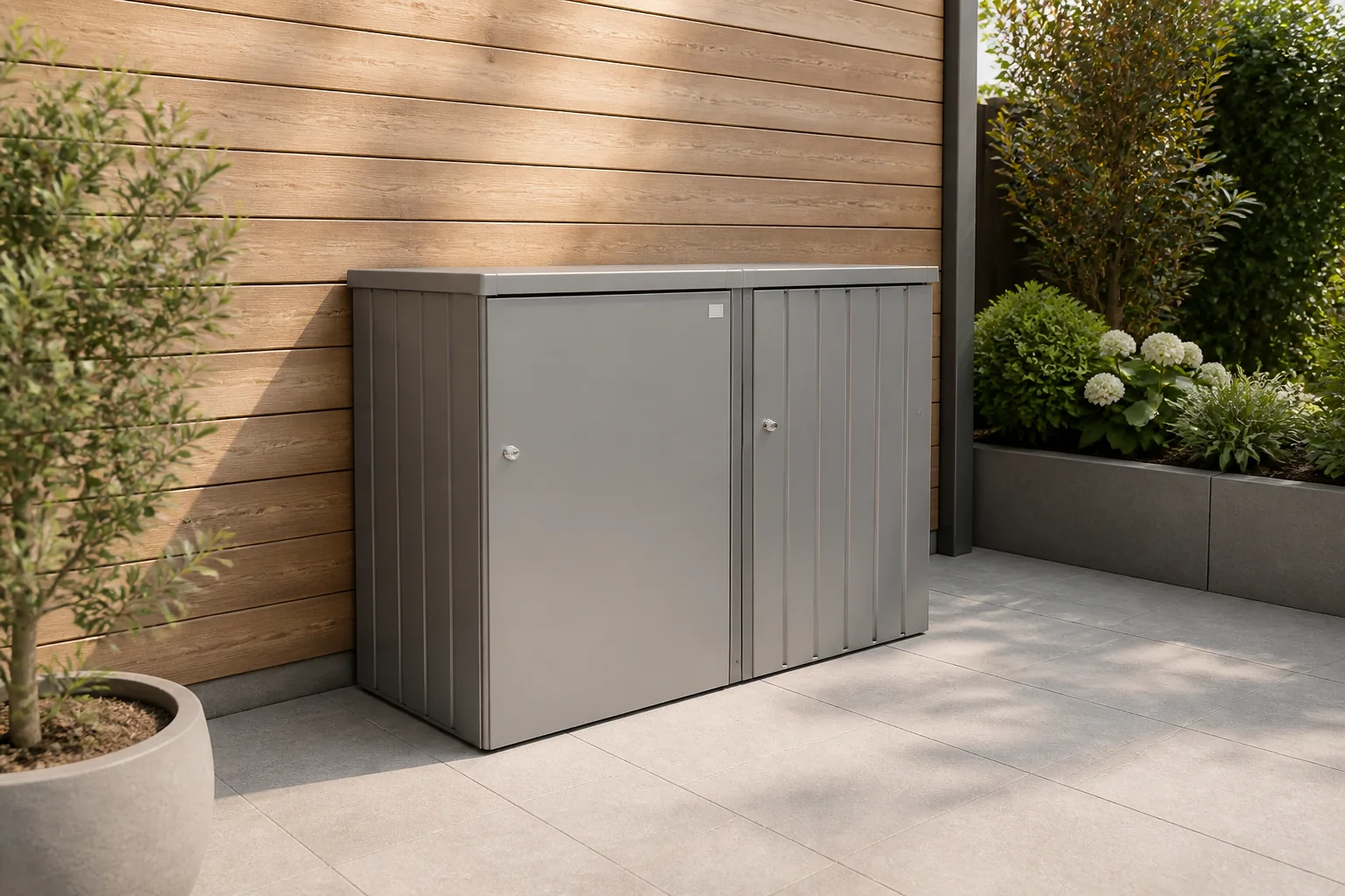 Sfeerfoto van Biohort ContainerBox Alex Variant 2 Kwartsgrijs Metallic – grijs