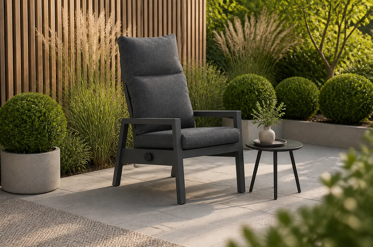 Sfeerfoto van Lifestyle Garden Furniture Venice lounge tuinstoel – Grijs-antraciet