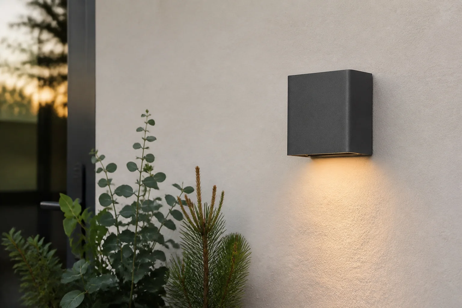 Sfeerfoto van Konstsmide Chieri wandlamp antraciet h11cm – zwart