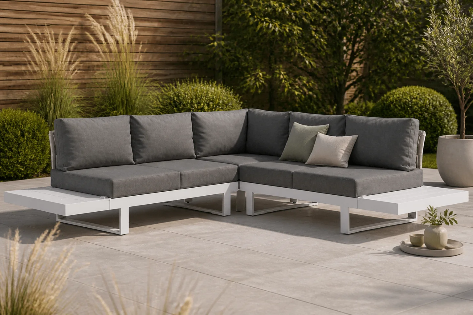 Sfeerfoto van Lifestyle Garden Furniture Lorenzo hoek loungeset 5-delig – Wit