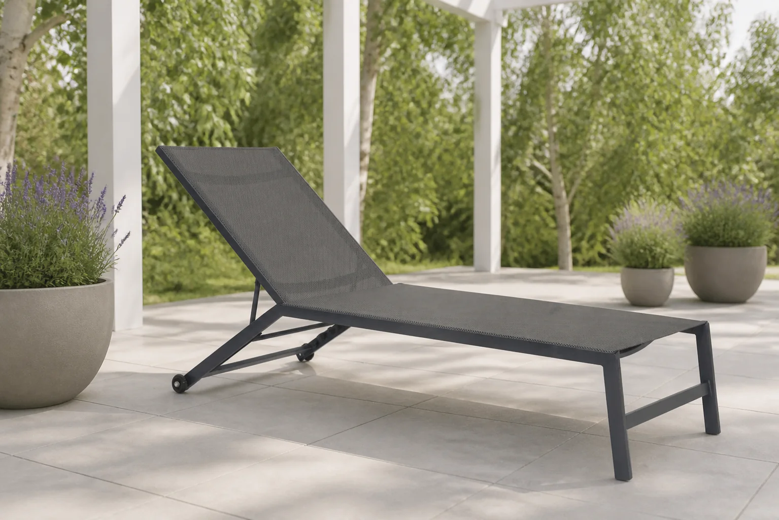 Sfeerfoto van Lifestyle Garden Furniture Lento ligbed verstelbaar – Grijs-antraciet