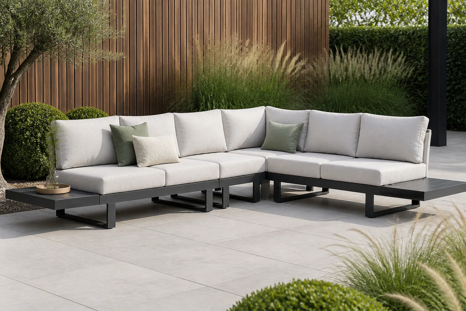 Sfeerfoto van Lifestyle Garden Furniture Lorenzo hoek loungeset 6-delig – Grijs-antraciet