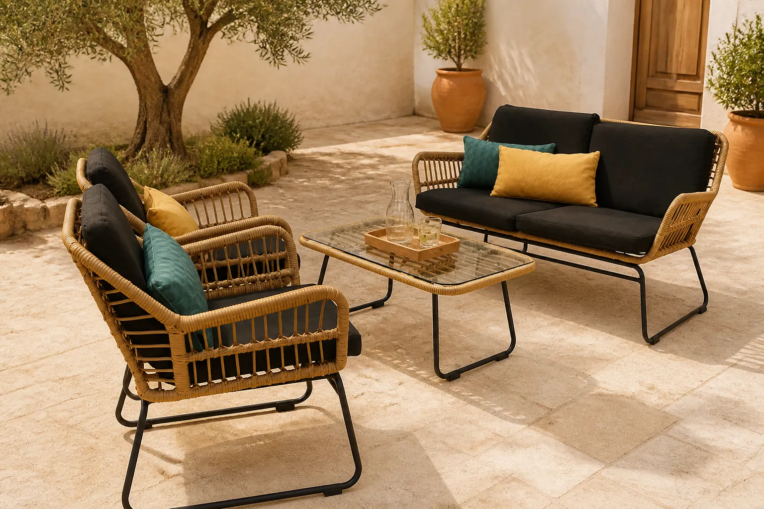 Sfeerfoto van Buitengewoon de boet Cooper Sofa Loungeset – bruin