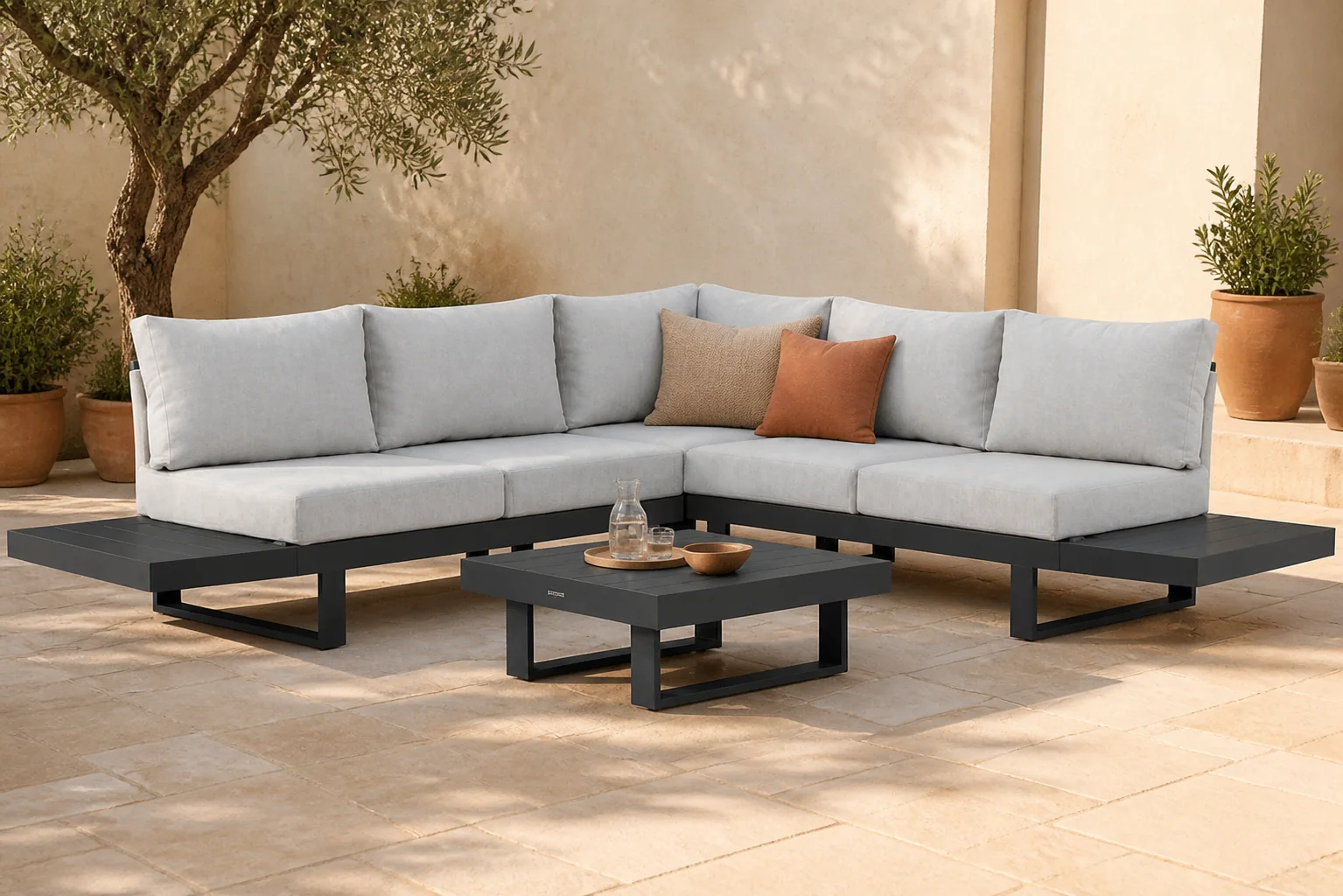 Sfeerfoto van Lifestyle Garden Furniture Lorenzo hoek loungeset 6-delig – Grijs-antraciet