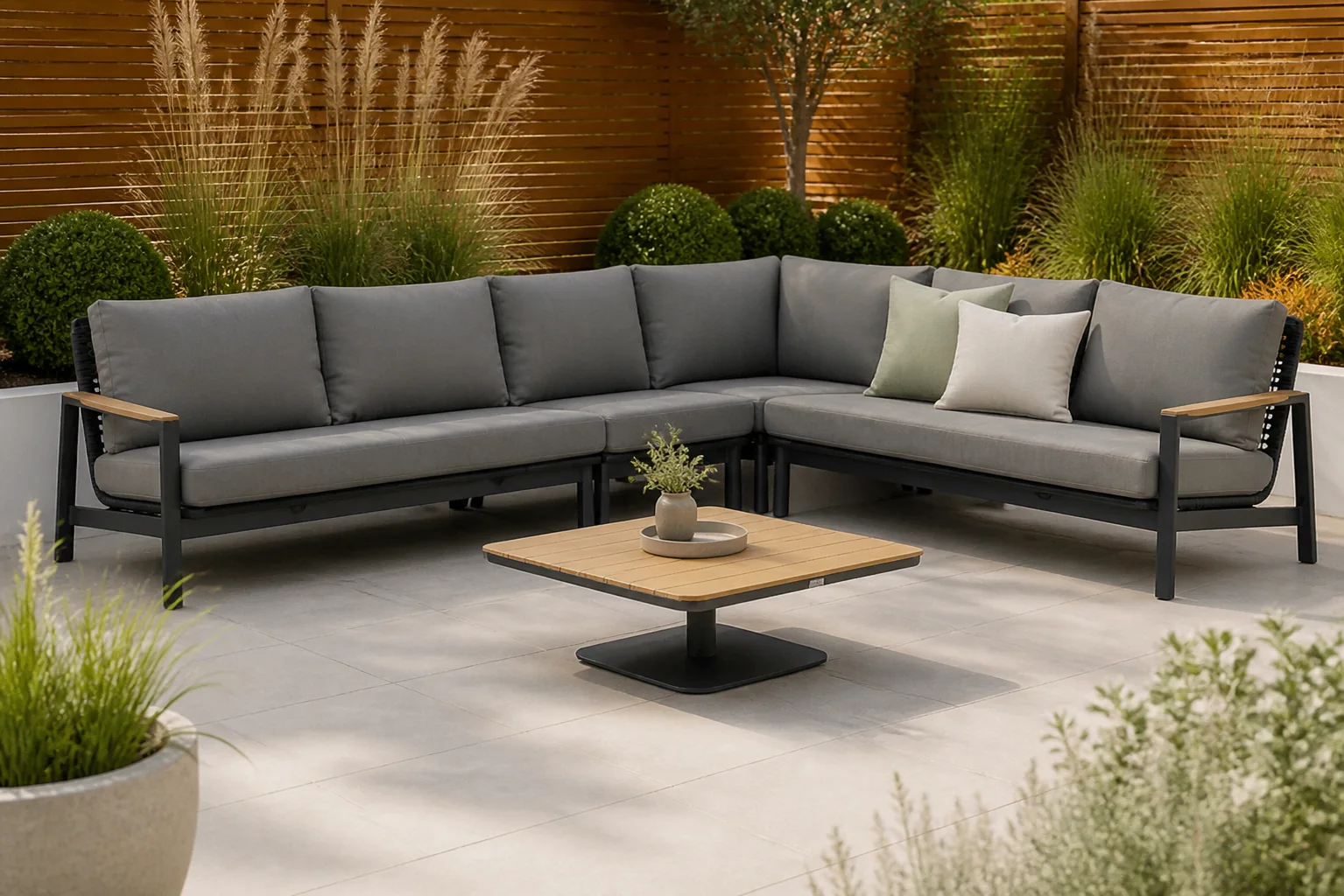 Sfeerfoto van Coco Ralph hoek loungeset 5-delig – Grijs-antraciet