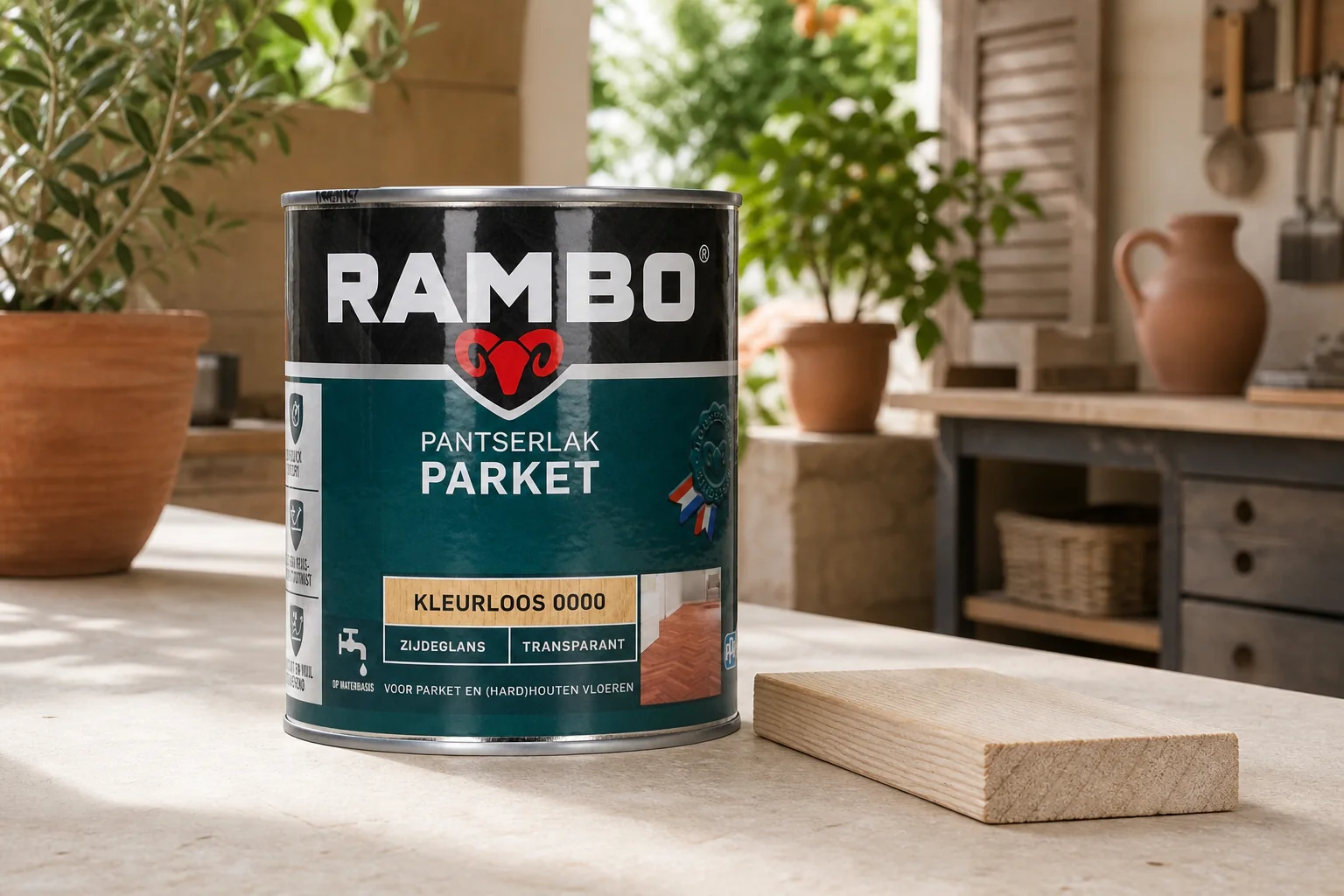 Sfeerfoto van Rambo Pantserlak parket zg 0,75l – transparant