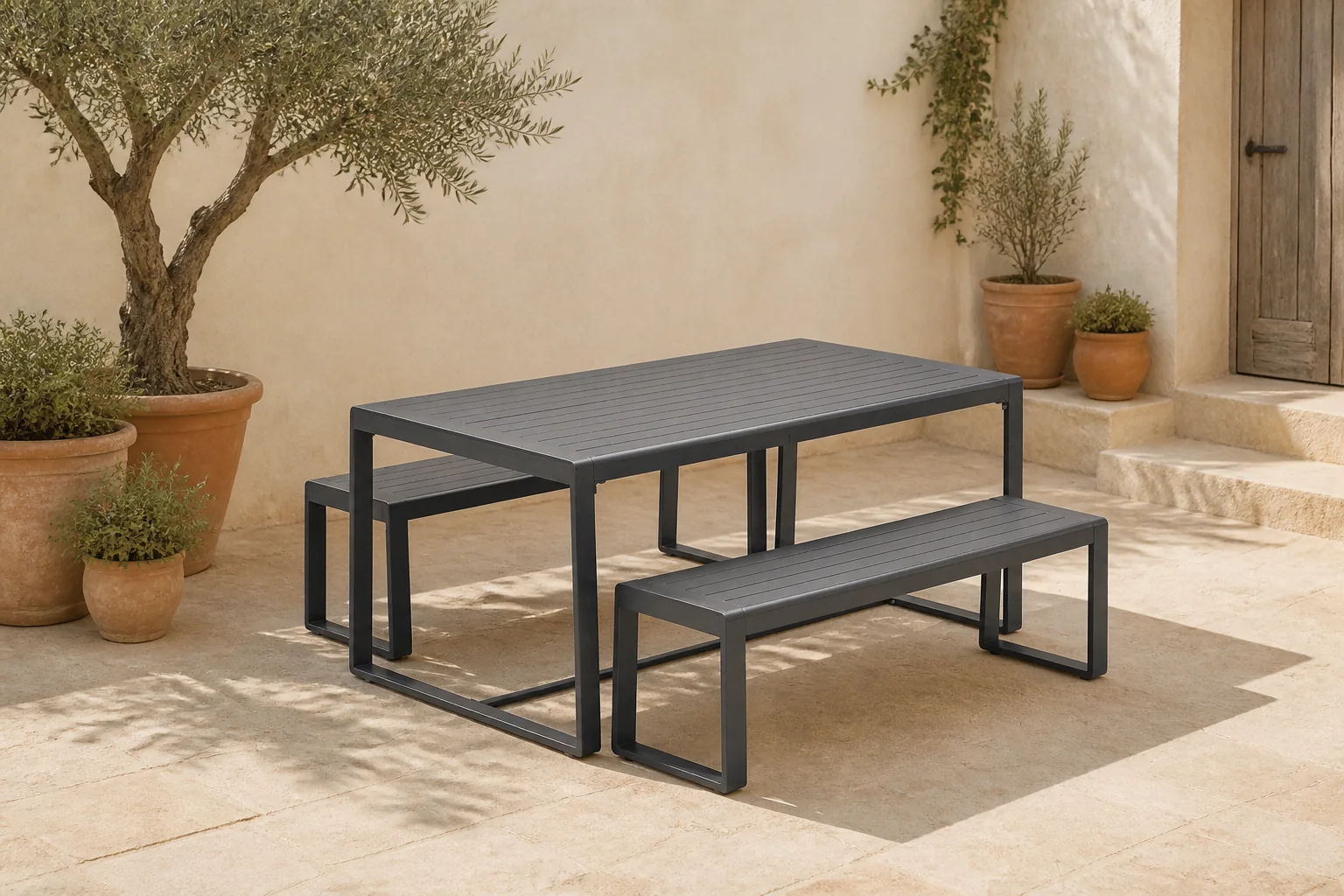 Sfeerfoto van Garden impressions Amada Picknick Set Carbon Black – grijs