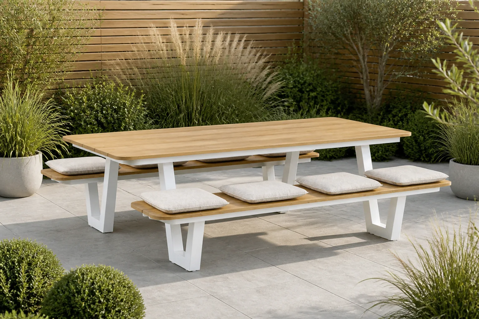 Sfeerfoto van Lifestyle Garden Furniture Rio picknicktafel – Wit