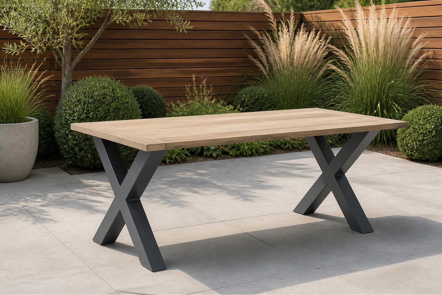 Sfeerfoto van Lifestyle Garden Furniture Cardiff dining tuintafel 180 x 100 cm – Grijs-antraciet