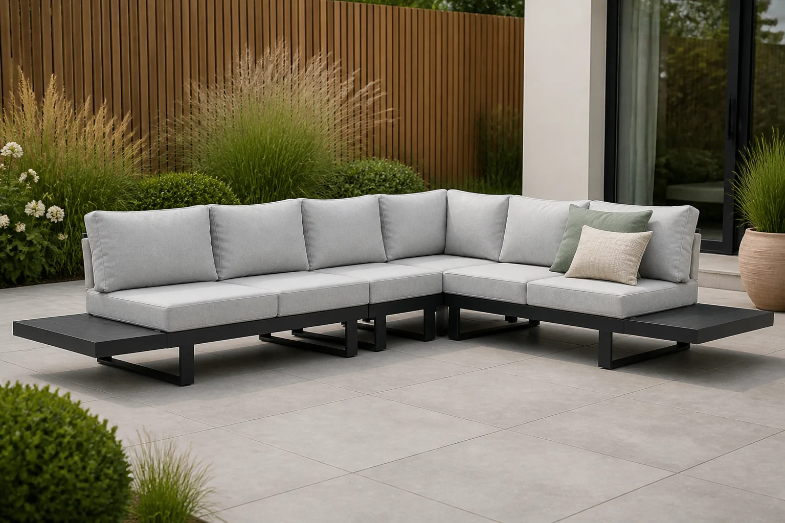Sfeerfoto van Lifestyle Garden Furniture Lorenzo hoek loungeset 6-delig – Grijs-antraciet