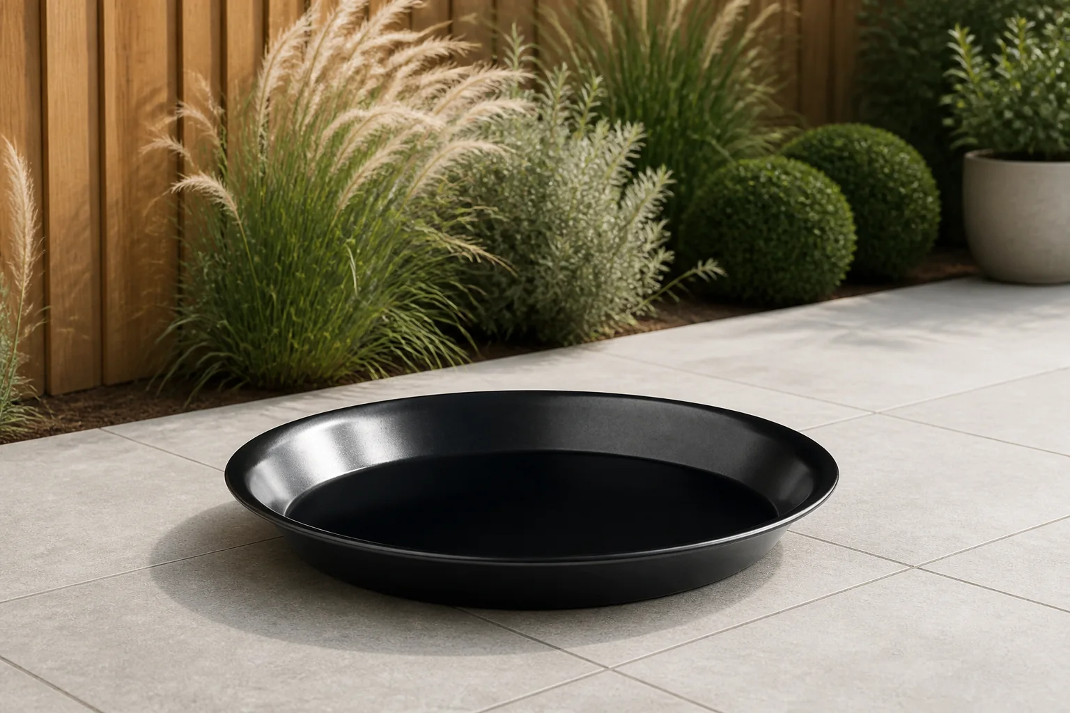 Sfeerfoto van Grizzly Grills druippan rond medium – zwart