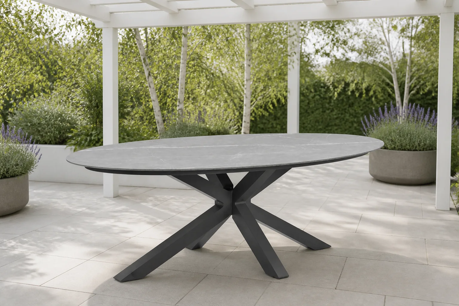 Sfeerfoto van Garden impressions Scotland Tuintafel Sicilian Grey 230×115 cm – grijs