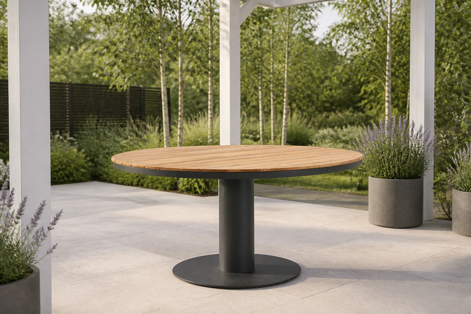 Sfeerfoto van Coco Salerno dining tuintafel 160 cm – Grijs-antraciet