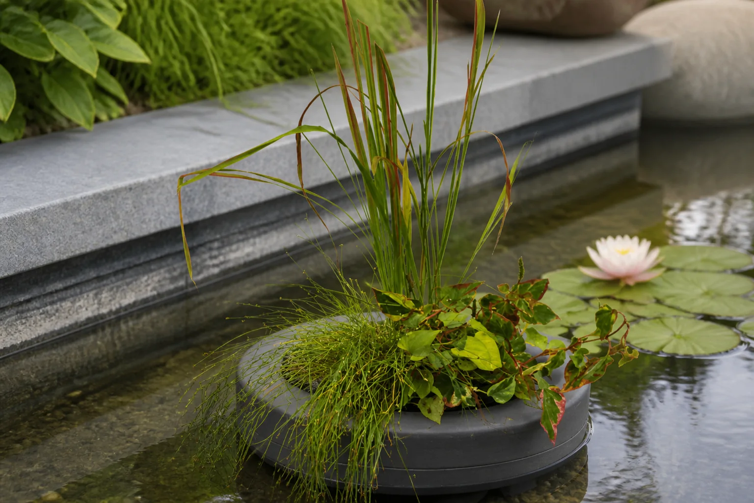 Sfeerfoto van Superfish Floating Plant Basket diameter 30 Cm vijver