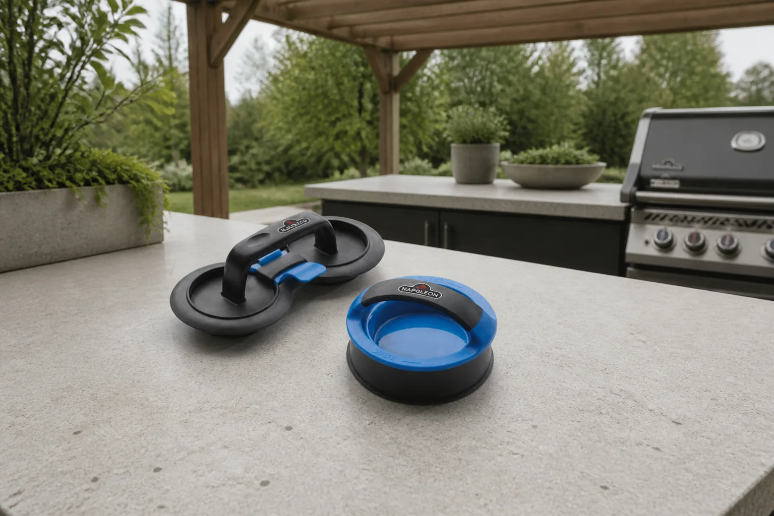 Sfeerfoto van Napoleon grills Burgerpers kit barbecue