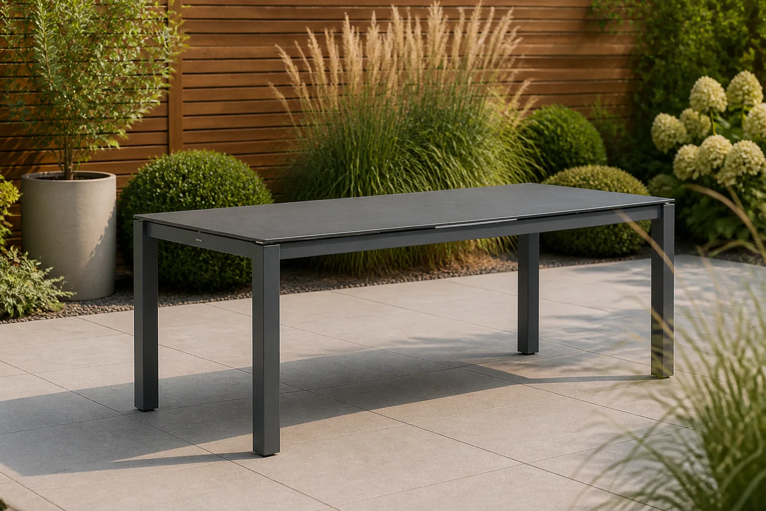 Sfeerfoto van Santika Furniture Yoko dining tuintafel 220 x 90 cm – Grijs-antraciet