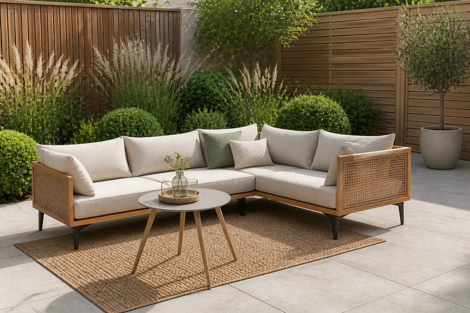 Sfeerfoto van NOUS Garden loungeset Lima – Naturel/ beige