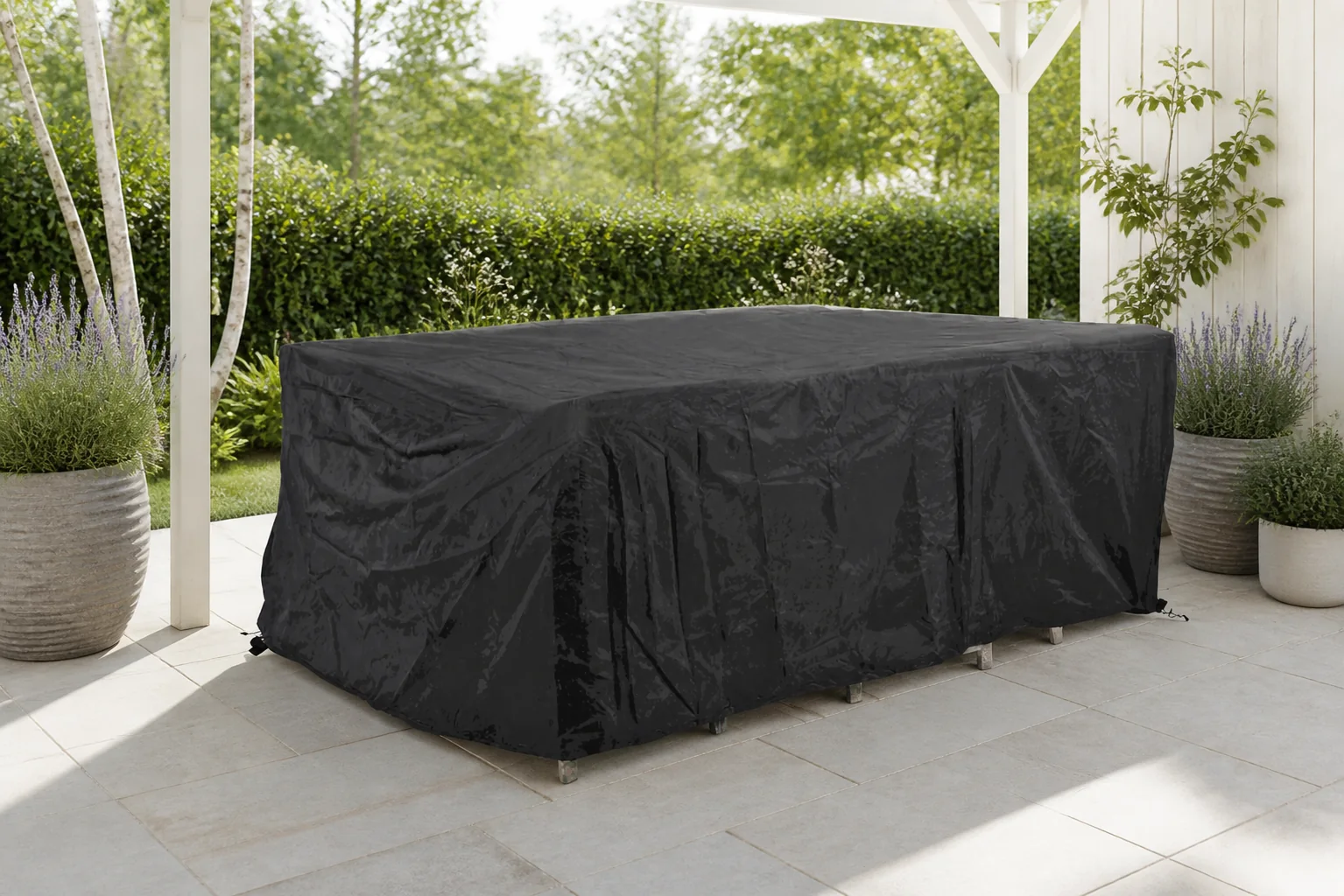 Sfeerfoto van Outdoor Cover tuinsethoes 200 x 190 x (h) 85 cm – Grijs-antraciet