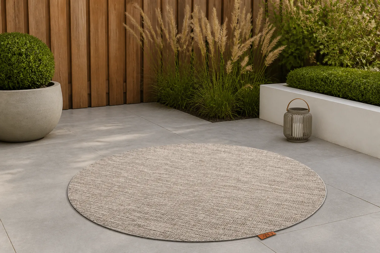 Sfeerfoto van 4 Seasons Outdoor | Outdoor Vloerkleed Ø150 cm | Slate