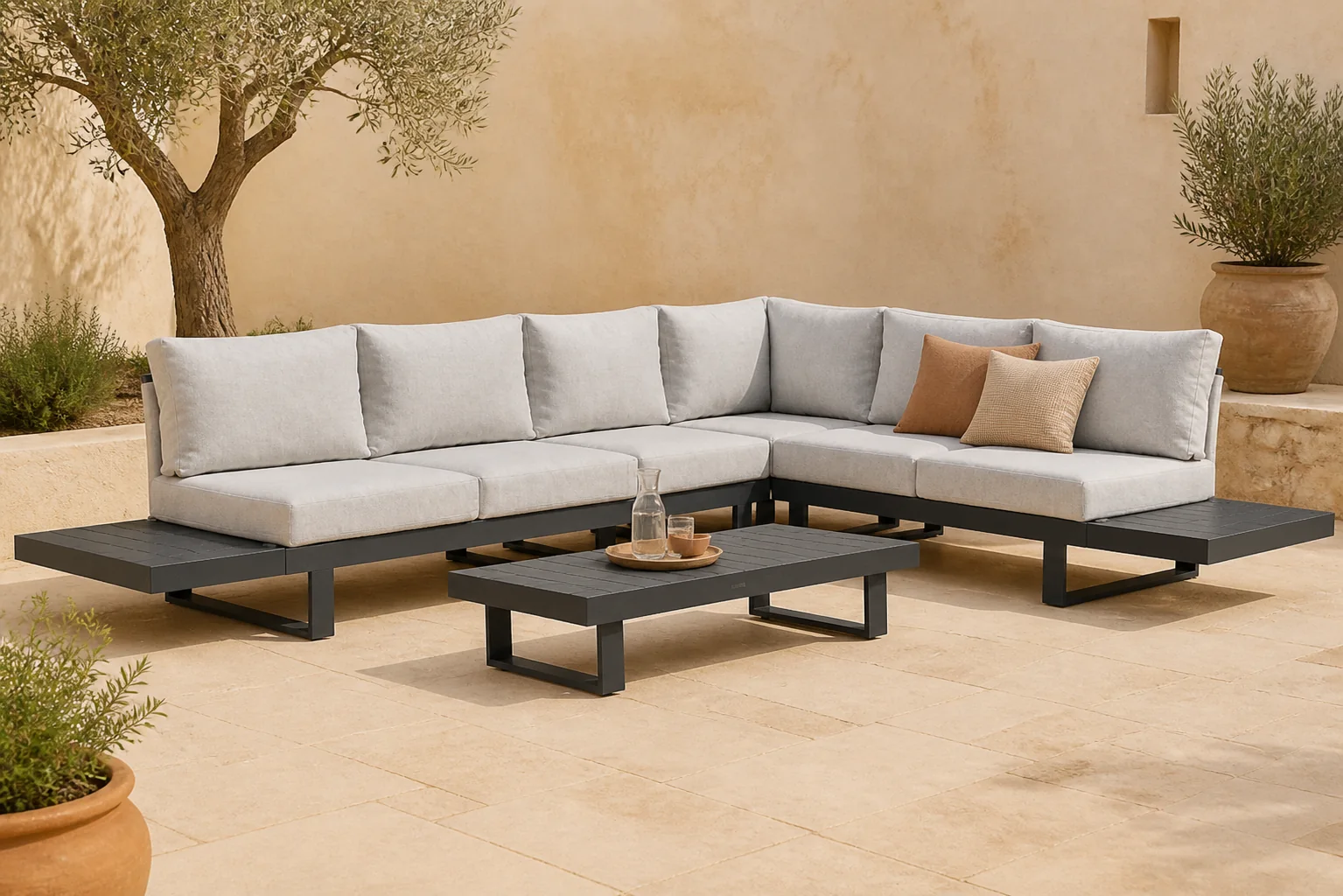 Sfeerfoto van Lifestyle Garden Furniture Lorenzo hoek loungeset 7-delig – Grijs-antraciet