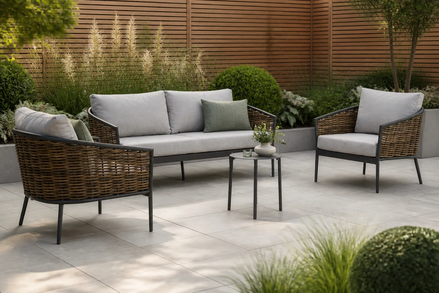 Sfeerfoto van Coco Lanai/Pacific 45 stoel-bank loungeset 4-delig – Transparant