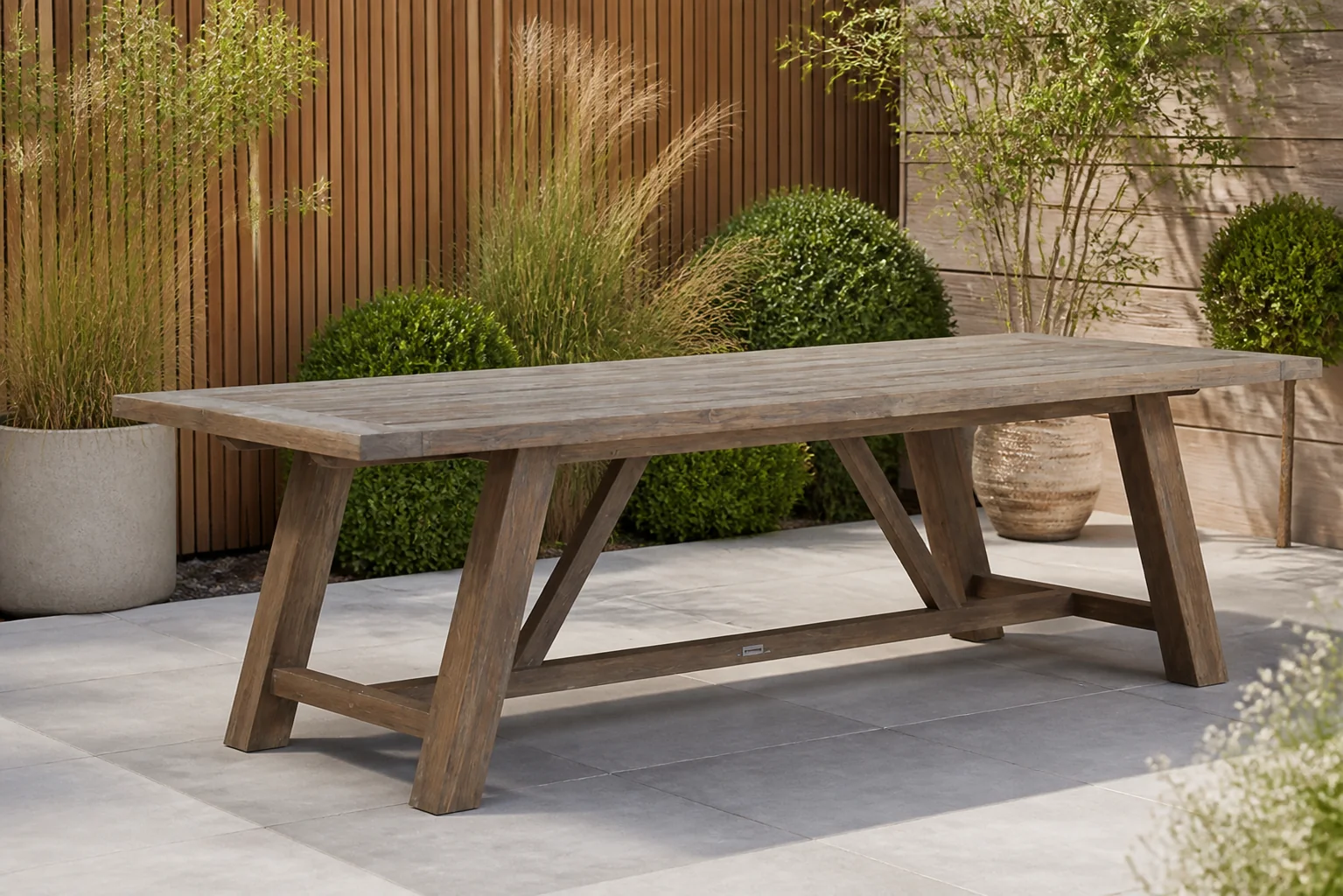 Sfeerfoto van Garden Collections Lazio dining tuintafel 260 x 100 cm – Old teak greywash