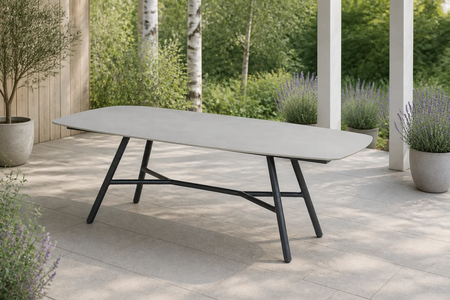 Sfeerfoto van Hartman Benevento Tuintafel 240x100 cm Xerix - grijs;zwart