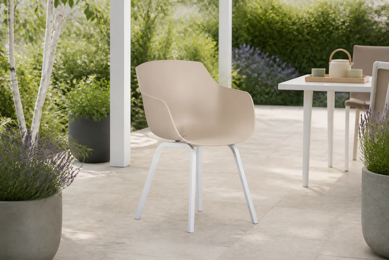 Sfeerfoto van Lifestyle Garden Furniture Salina dining tuinstoel – Taupe-naturel-bruin