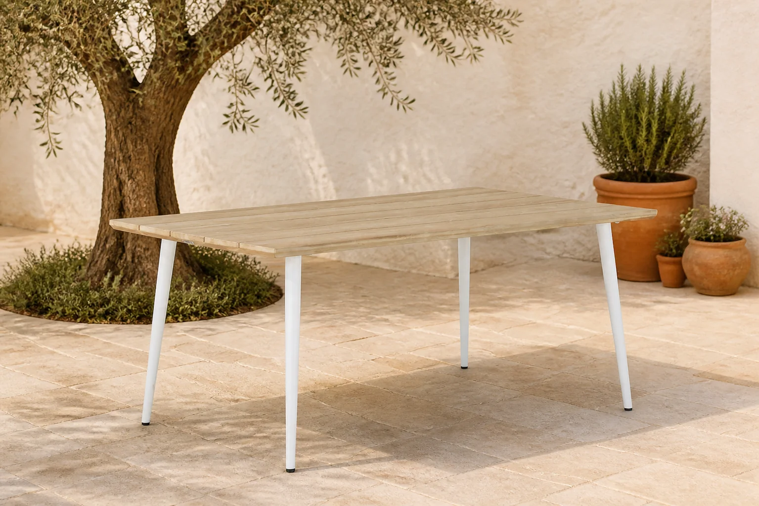 Sfeerfoto van Lifestyle Garden Furniture Montana dining tuintafel 180 x 100 cm – Wit