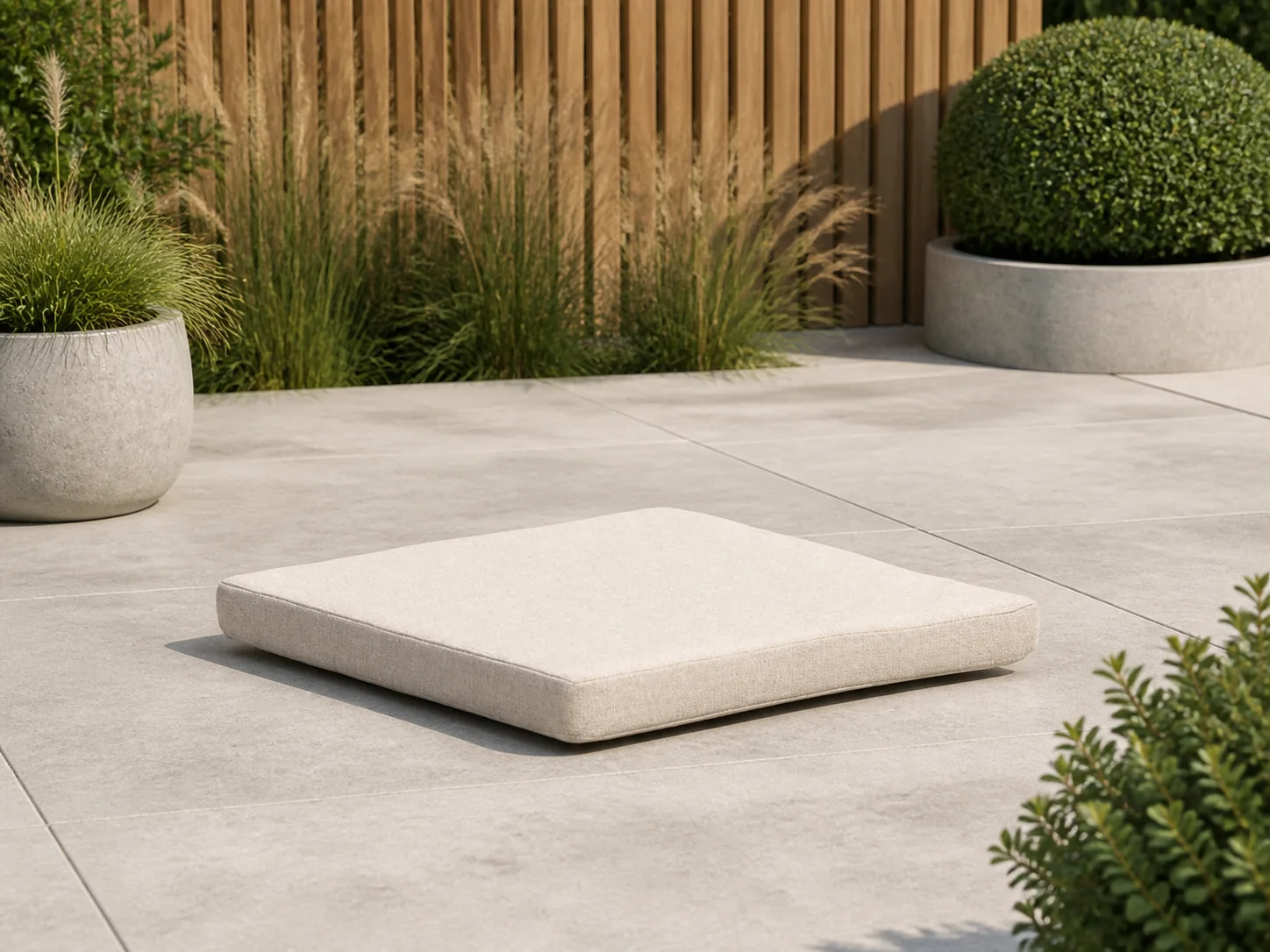 Sfeerfoto van Forza Furniture Kussen t.b.v. Forza Vadena lounge tuintafel 72x72cm – Taupe