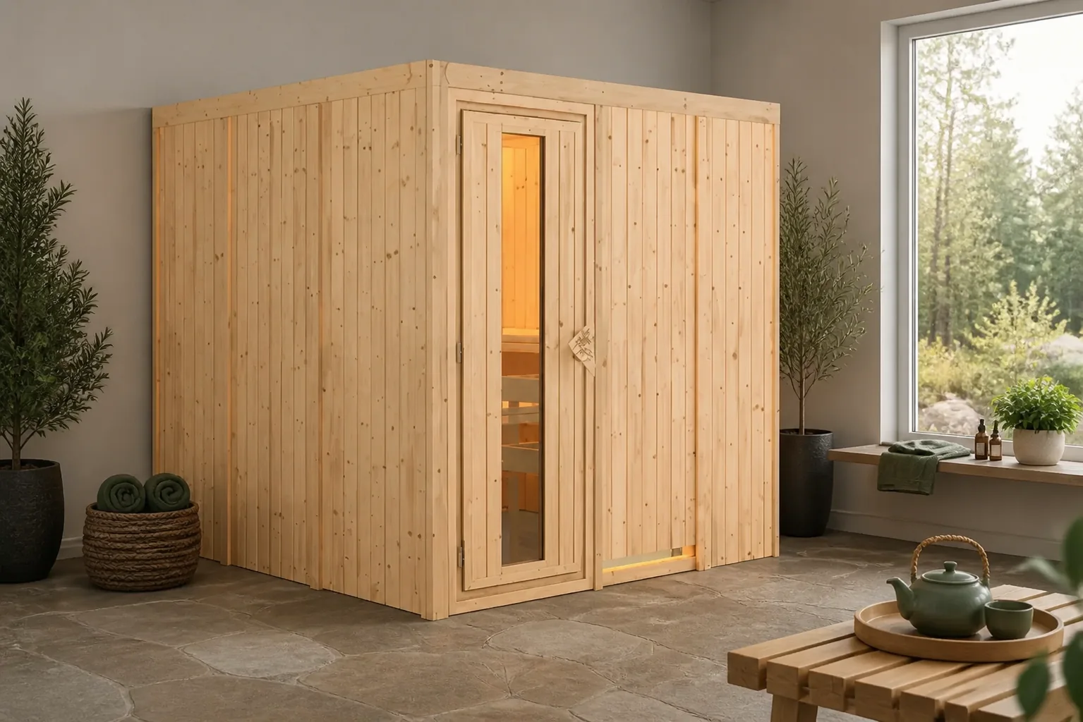 Sfeerfoto van Karibu | Rodin Sauna | Helderglas Deur