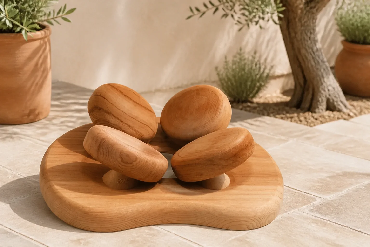 Sfeerfoto van Halu | Ergonomische Hoofdsteun Rond | Red Cedar