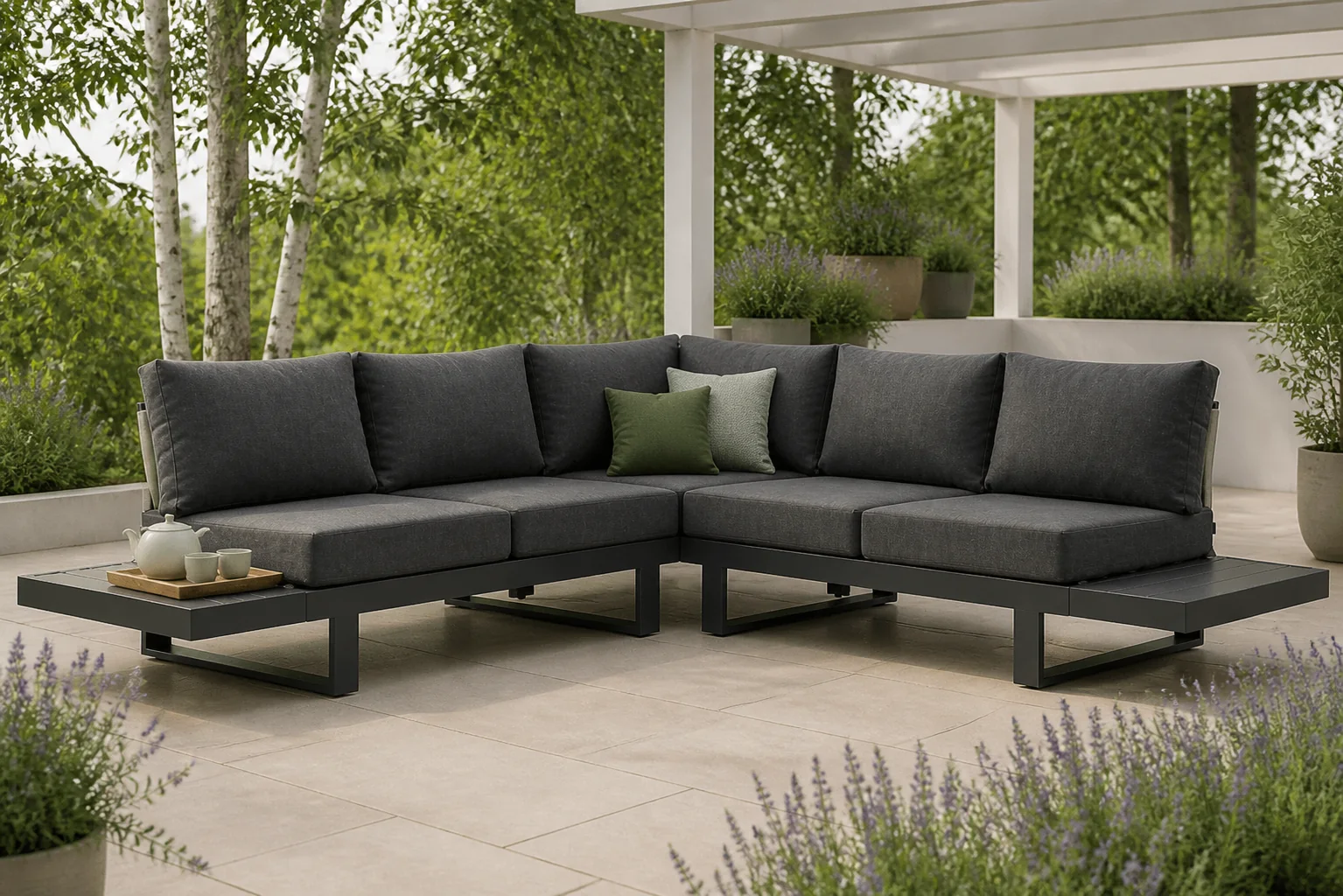Sfeerfoto van Lifestyle Garden Furniture Lorenzo hoek loungeset 5-delig – Grijs-antraciet