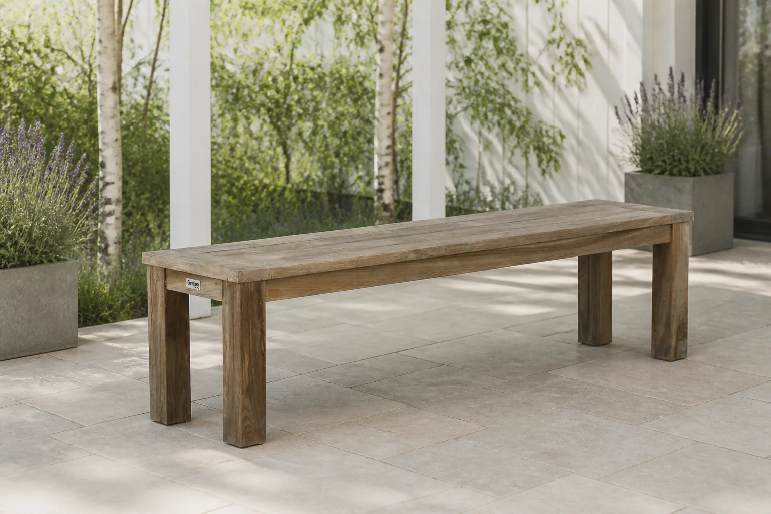 Sfeerfoto van Garden Collections Brighton picknickbank 170 cm – Old teak greywash