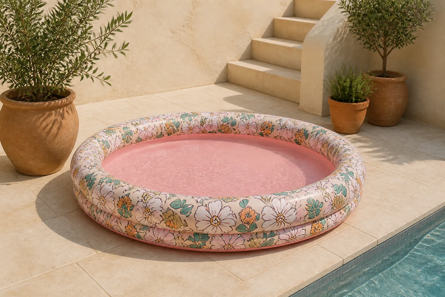 Sfeerfoto van Swim Essentials blossom kinderzwembad (Ø100 cm) – multi