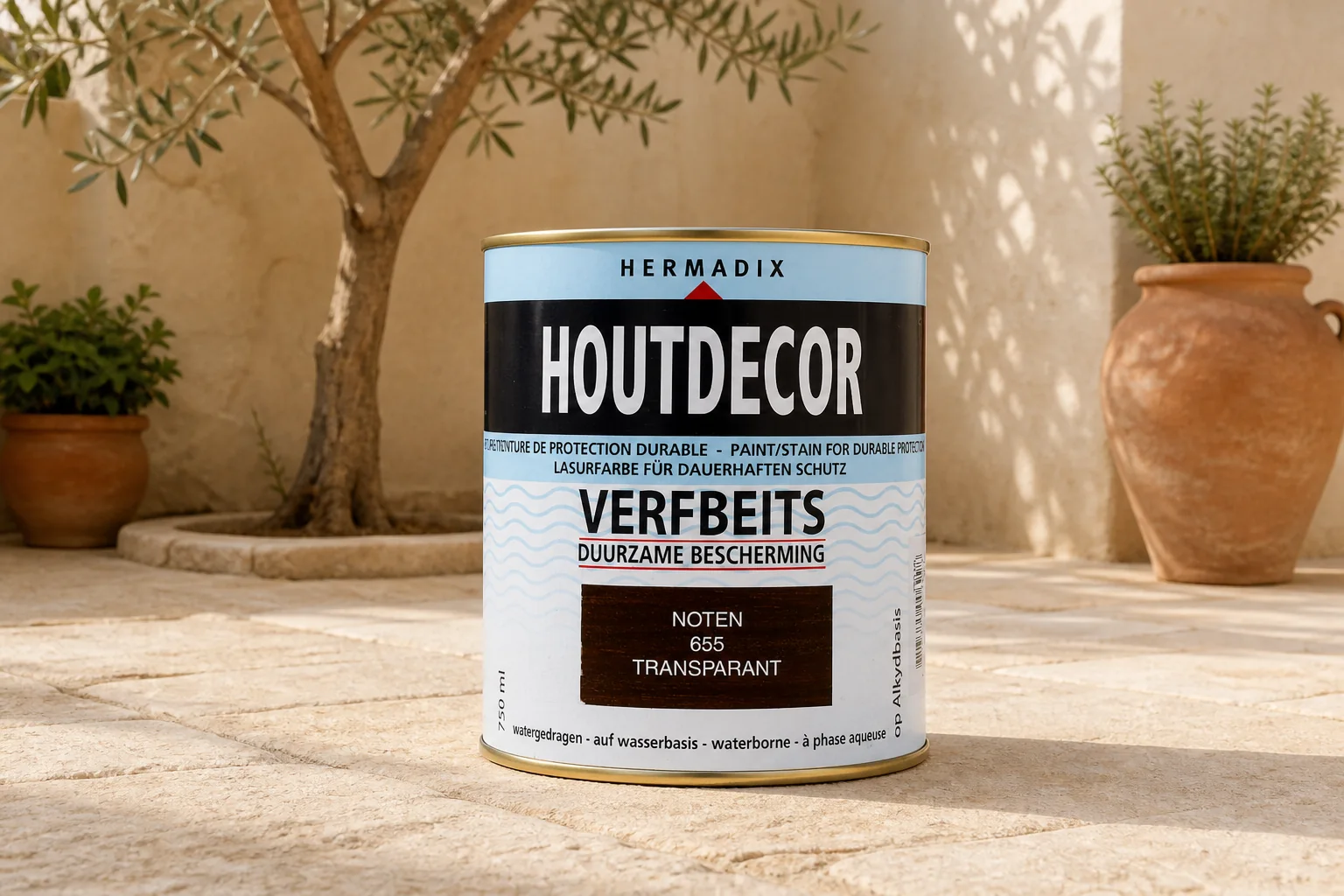 Sfeerfoto van Hermadix Houtdecor 655 noten 750 ml – hout