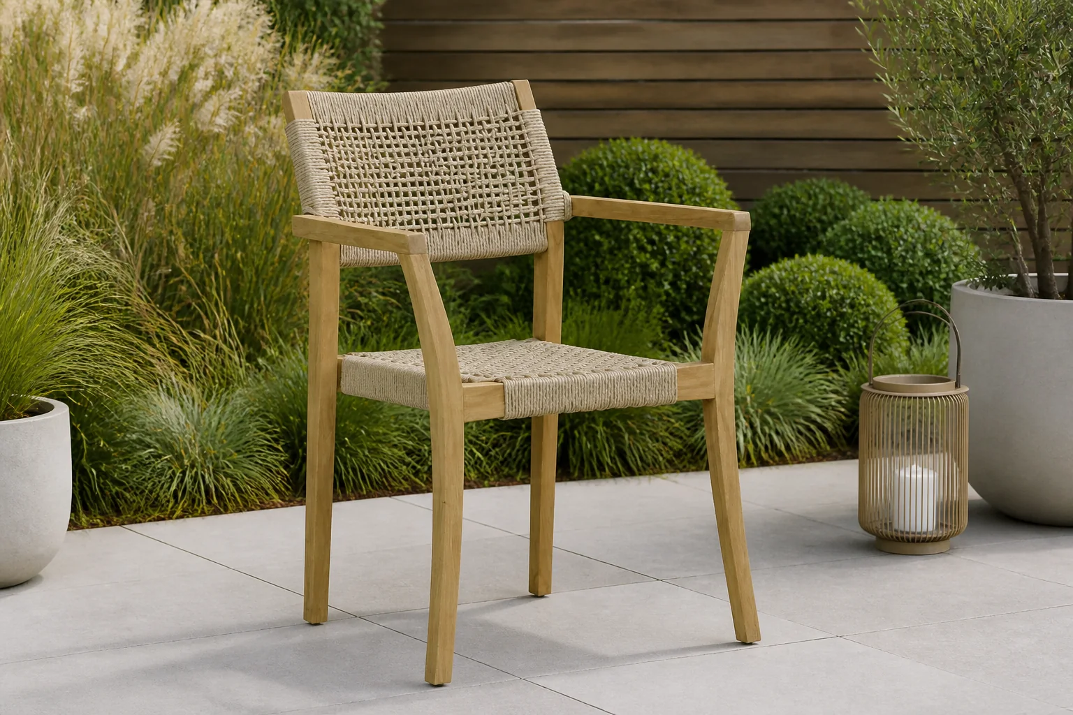 Sfeerfoto van Lifestyle Garden Furniture Dallas dining tuinstoel – Taupe-naturel-bruin